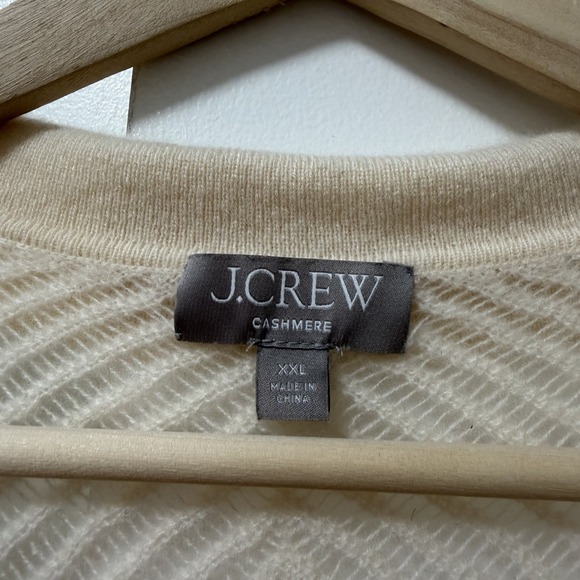 J Crew Womens Cashmere Pointelle Short Sleeve Sheer Cardigan Size XXL Cream Luxe - Picture 8 of 8